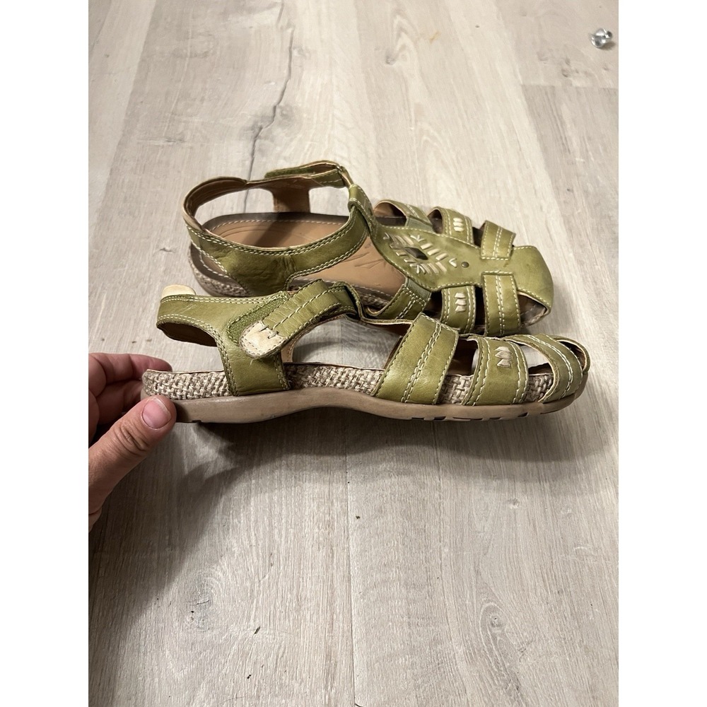 Earth Origins Sandals Womens SZ 8.5B Green Leather Coastal Comfort Shoes - Picture 4 of 8